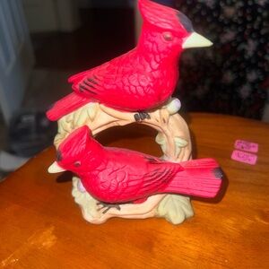 Red Cardinal Bird Figurine Decorative Perch -